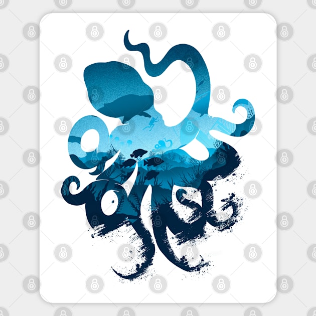 Octopus Garden Magnet by Tee Bone Studio